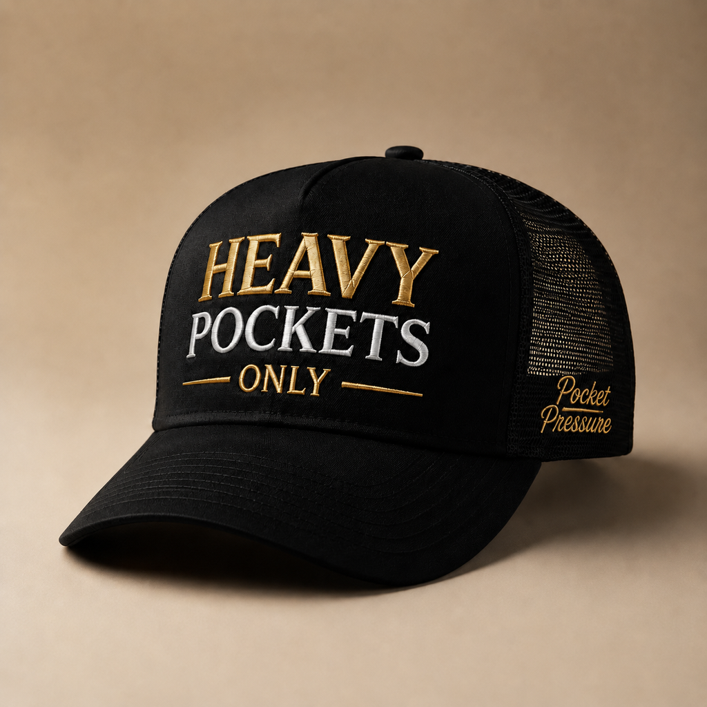 Heavy Pockets Only Trucker Hat – Black/Gold