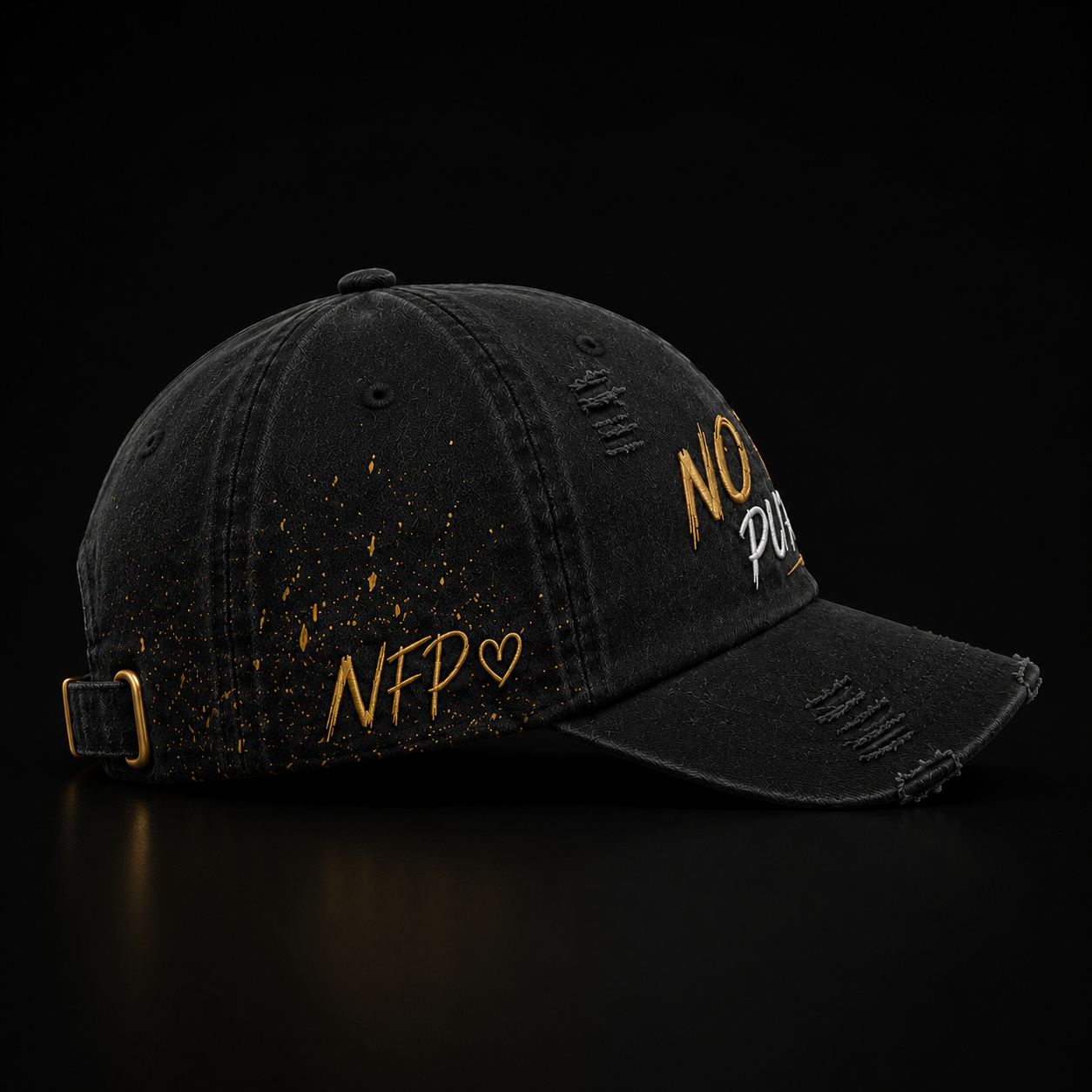 NO FLAT PURSES™ Limited Edition Distressed Hat